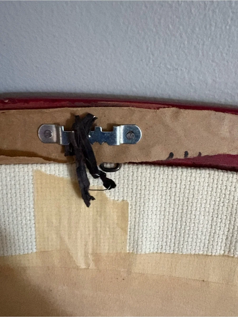 VintageCountry Cross-Stitch Peg Wall Rack Bunny Tree House Decor Red